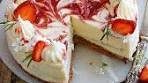 Strawberry Swirl Vanilla Cheesecake... Simple, festive ...