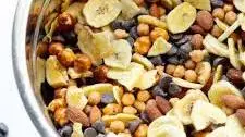 Sweet and Salty Chocolate Caramel Banana Trail Mix