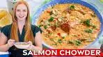 The Best Creamy Smoked Salmon Chowder | with bacon & corn!
