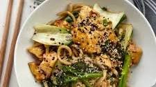 Tofu and Broccoli Udon Noodle Stir Fry