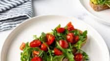 Tomato Avocado Toast with Arugula