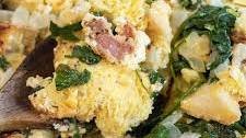 Bacon Spinach and Feta Breakfast Strata