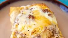 Biscuits and Gravy Casserole with Sausage and Eggs