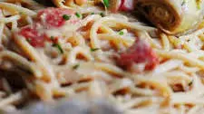 Spaghetti with Artichoke Hearts and Tomatoes