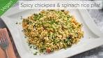 Spicy chickpea & spinach rice pilaf 🍚 🌶️ Vegan recipe