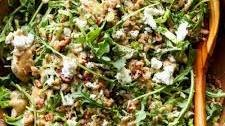 Arugula Goat Cheese Salad with Farro and Honey Mustard
