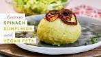 Austrian spinach dumplings with vegan feta