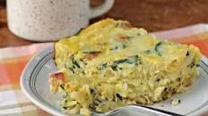 Bacon and Spinach Hash Brown Egg Bake