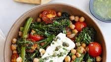 Baked Feta with Vegetables and Chickpeas