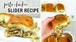 BEST Pesto Chicken Sliders on Hawaiian Rolls