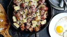 Cheesy Fried Ham and Potato Breakfast Skillet