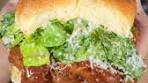 Chicken Caesar Slider 🍗🍔 Recipe in bio #chickencaesarsalad