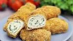Chicken rolls with cream cheese and dill in the oven
