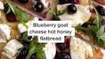 Delicious Blueberry Goat Cheese Hot Honey Flatbread Recipe