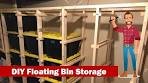 Efficient Garage Storage: DIY Storage Rack with Floating Bins!