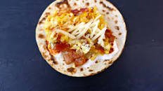 Egg, Bacon and Hash Brown Taco