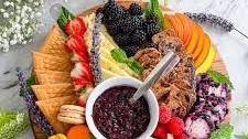 Fruit and Dessert Charcuterie Board with Raspberry Jam