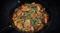 Garlic Chicken Zucchini Noodles Stir Fry Recipe