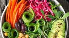 Healthy Rainbow Salad with Dairy Free Maple Dijon Vinaigrette (gf)