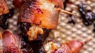 Hot Honey Bacon Wrapped Goat Cheese Stuffed Dates