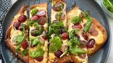 Hot Honey Goat Cheese Flatbread with Roasted California Grapes