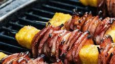 Hot Honey Ham Skewers with Grilled Pineapple