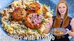 Lemon Caper Pan-Seared Scallops with Mushroom Risotto ...
