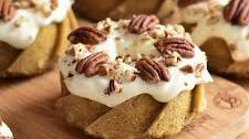 Maple-Pecan Mini Pound Cakes with Maple Cream Cheese Frosting