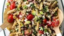 Mediterranean Tuna Chickpea Pasta Salad
