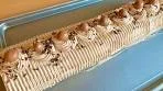 Mocha Swiss roll cake with mocha cream cheese frosting