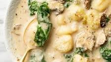 Parmesan, Mushroom, and Spinach Gnocchi Soup