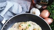 Scallops in Brandy Mushroom Cream Sauce