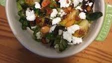 Sherry Glazed Brussels Sprouts with Smoked Paprika-Almond Relish and Feta