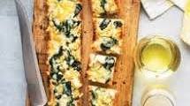 Spinach and cheese stuffed baguette