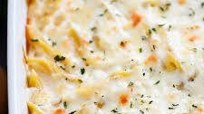 Three Cheese Chicken Alfredo Bake