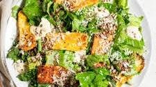 Vegan Caesar Salad with Crispy Tofu