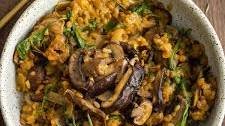 vegan high protein mushroom lentil risotto