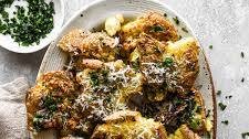 Air Fryer Garlic Parmesan Smashed Potatoes