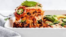 Chipotle Black Bean Roasted Veggie Enchilada Casserole