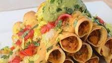 Crispy Chickpea Taquitos with Spicy Queso (Vegan)