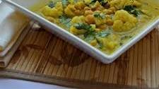 Curried Chicken Soup with Chickpeas and Cauliflower