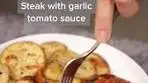 Delicious Steak with Garlic Tomato Sauce Recipe