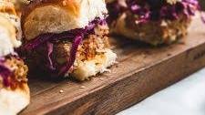Easy Mediterranean Ground Turkey Burger Sliders - Sheet Pan Method