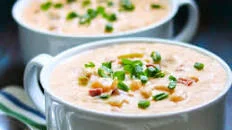 Easy Slow Cooker Cheesy Potato Soup with Ham
