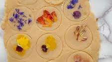 Edible Flowers Shortbread Cookies