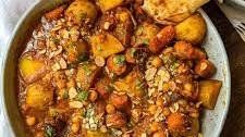 Moroccan Roasted Carrot, Potato & Chickpea Stew