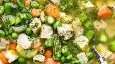 One Pot Homemade Chicken Soup with Spring Vegetables