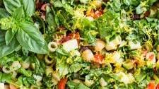 Pasta Salad with Chickpeas, Spinach, and Olives