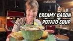 Potato And Bacon Soup With Cheese Toast Bread ...