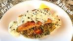 Salmon in the air fryer, with a bed of quinoa and a creamy ...